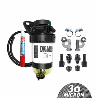 Universal Pre-Filter 1/2" Half Inch 200HP / 30 Micron Kit Fuel Manager Separator FM708DPK