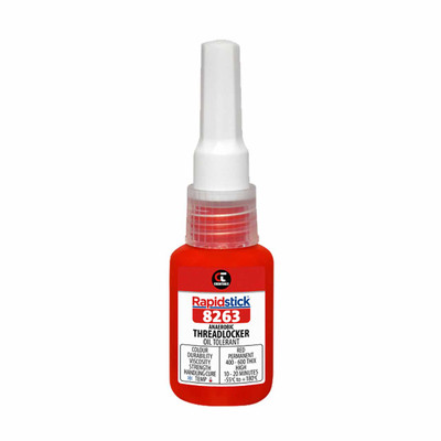 Chemtools Rapidstick 8263-10 Threadlocker 10ml (Oil Tolerant, Red)