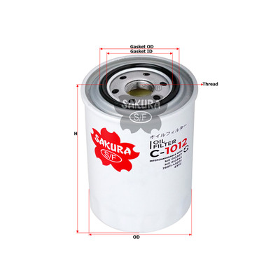 Sakura Spin-on Oil Filter C-1012 Cross Ref: ME 013307 Mitsubishi Canter & Rosa P502008, WZ372NM