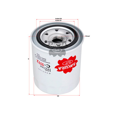 Sakura Spin-on Oil Filter C-1112 Cross Ref: 90915-03006 90915-30002