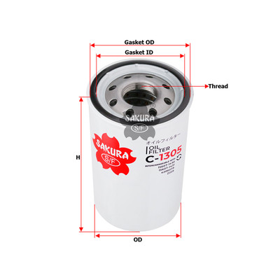 Sakura Full Flow Spin-on Oil Filter C-1305 Cross Ref: 1-13240046-1