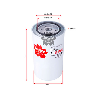 Sakura Full Flow Spin-on Oil Filter C-5102 Cross Ref: 26540347 Sakura Full Flow Spin-on Oil Filter C-5102 Cross Ref: 26540347