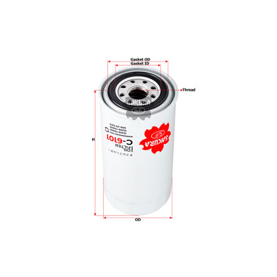 Sakura Full Flow Spin-on Oil Filter C-6101 Cross Ref: 15209-0T000