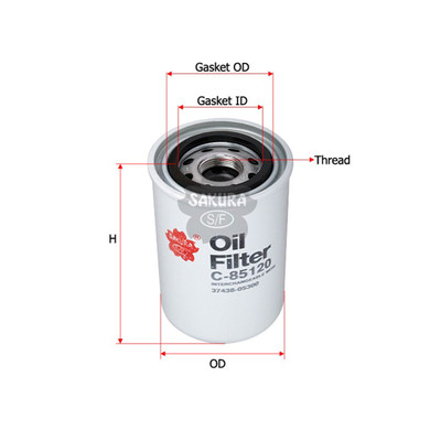 Sakura Full Flow Spin-on Oil Filter C-85120 Cross Ref: 37438-05300 Sakura Full Flow Spin-on Oil Filter C-85120 Cross Ref: 37438-05300