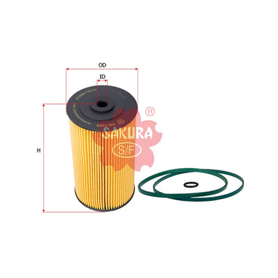 Sakura Oil Filter Element EO-1302 Cross Ref: 15607-LCD70 Sakura Oil Filter Element EO-1302 Cross Ref: 15607-LCD70