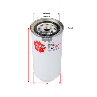 Sakura Spin-On Fuel Filter FC-1807 Cross Ref: 16403-VK11A Sakura Spin-On Fuel Filter FC-1807 Cross Ref: 16403-VK11A