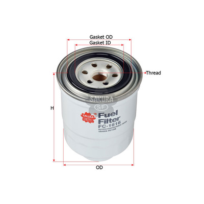 Sakura Spin-On Fuel Filter FC-1816 Cross Ref: 16403-4U105 Sakura Spin-On Fuel Filter FC-1816 Cross Ref: 16403-4U105