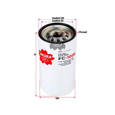 Sakura Spin-On Fuel Filter FC-1008 Cross Ref: ME 150631