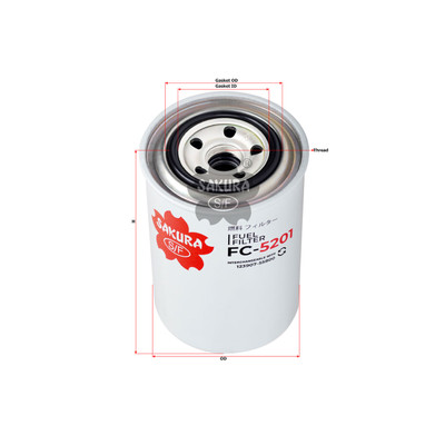 Sakura Spin-On Fuel Filter FC-5201 Cross Ref: 123907-55800