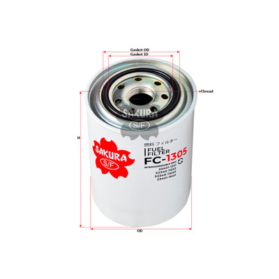 Sakura Spin-On Fuel Filter FC-1305 Cross Ref: 23401-1221 Sakura Spin-On Fuel Filter FC-1305 Cross Ref: 23401-1221