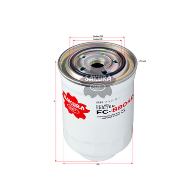 Sakura Spin-On Fuel Filter FC-88040 Cross Ref: HHV00-51920 Sakura Spin-On Fuel Filter FC-88040 Cross Ref: HHV00-51920