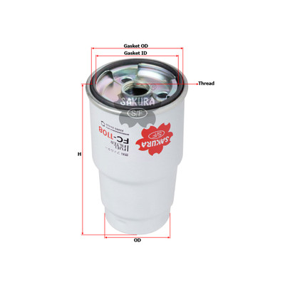 Sakura Spin-On Fuel Filter FC-1108 Cross Ref: 23390-64450