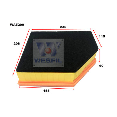 WA5200 Wesfil Air Filter for Volvo (Cross Ref: A1813) WA5200 Wesfil Air Filter for Volvo (Cross Ref: A1813)