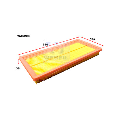 WA5208 Wesfil Air Filter for Fiat (Cross Ref: A1731)