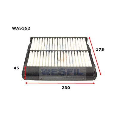 WA5352 Wesfil Air Filter for Mazda (Cross Ref: A1860) WA5352 Wesfil Air Filter for Mazda (Cross Ref: A1860)