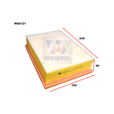 WA5121 Wesfil Air Filter for Citroen Peugeot (Cross Ref: A1686)