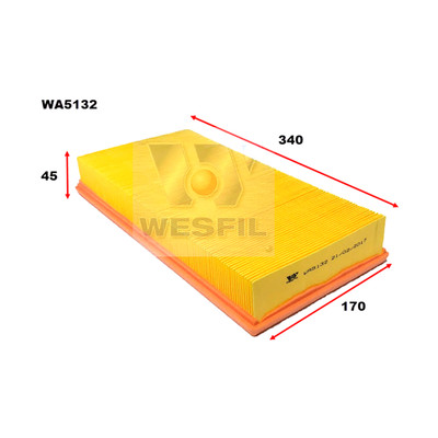 WA5132 Wesfil Air Filter for Citroen (Cross Ref: PA7112)