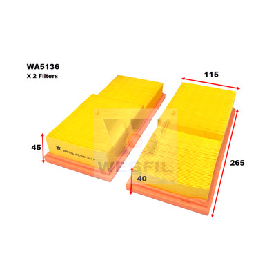 WA5136 Wesfil Air Filter for  Chrysler (Cross Ref: A1567)