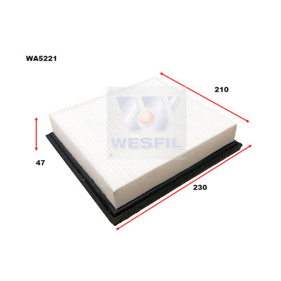 WA5221 Wesfil Air Filter for Chrysler Dodge (Cross Ref: A1739)