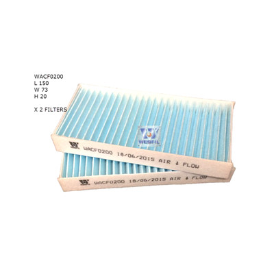 WACF0200 Wesfil Cabin Filter for Jeep (Cross Ref: RCA384P) WACF0200 Wesfil Cabin Filter for Jeep (Cross Ref: RCA384P)
