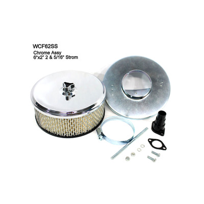 WCF62SS Wesfil Chrome Filter Assembly 6”x2” (Assy 2 5/16” Stromberg)