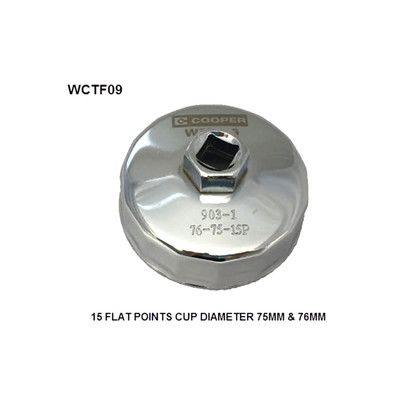WCTF09 Cup Style Oil Filter Remover Wesfil Cooper 75-76mm - 15F (Cross Ref: )