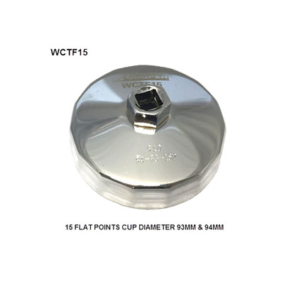 WCTF15 Cup Style Oil Filter Remover Wesfil Cooper 93-94mm - 15F (Cross Ref: )