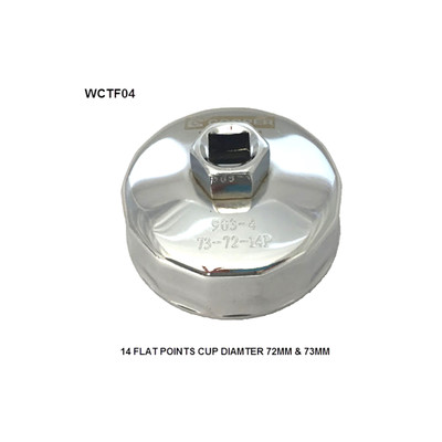 WCTF04 Cup Style Oil Filter Remover Wesfil Cooper 72-73mm - 14F (Cross Ref: )