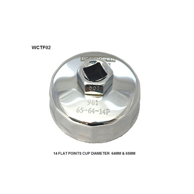WCTF02 Cup Style Oil Filter Remover Wesfil Cooper 64-65mm - 14F (Cross Ref: )