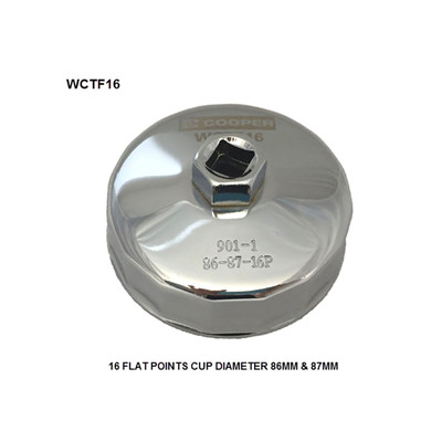 WCTF16 Cup Style Oil Filter Remover Wesfil Cooper 86-87mm - 16F (Cross Ref: )