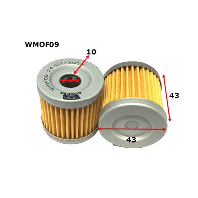 WMOF09 Wesfil Cooper Oil Filter for Motorcycle Suzuki (Cross Ref: RMC113)