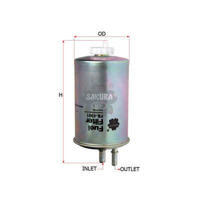 Sakura In-Line Fuel Filter FS-4301 Cross Ref: 320/07057