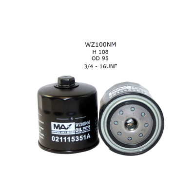 WZ100NM Wesfil Cooper Oil Filter for VW (Cross Ref: Z100)