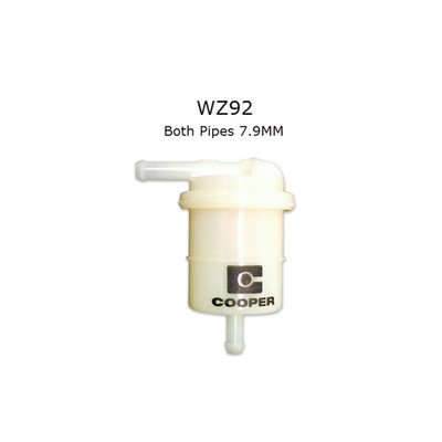 WZ92 Plastic In-Line Fuel Filter Wesfil Cooper for Holden Hyundai Mitsubishi (CrossRef: Z92)