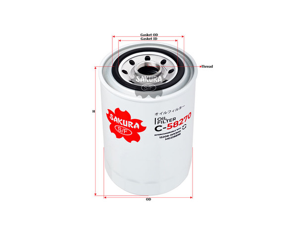 sakura Sakura Full Flow Spin-on Oil Filter C-58270 Equivalent to Nissan