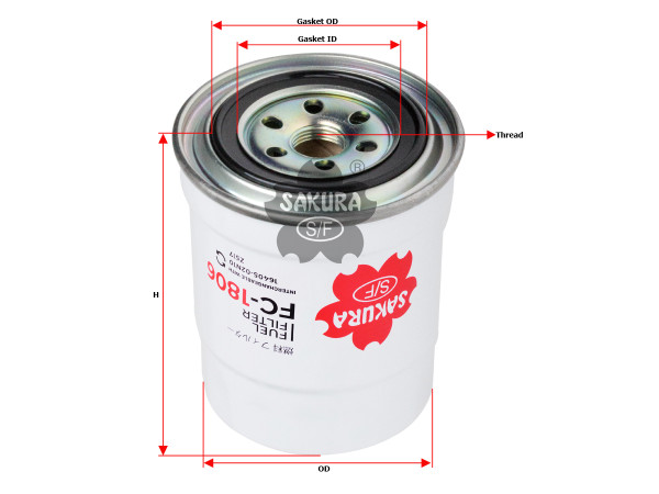 Naochan 。 Sakura Spin-On Fuel Filter FC-1806 Equivalent to Nissan 16405-02N10