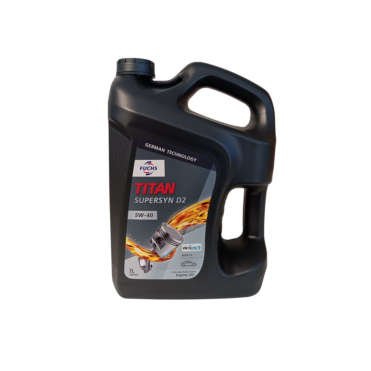 Fuchs Premium Engine Oil 5081007 Titan Supersyn D2 5W-40 / 7L Bottle