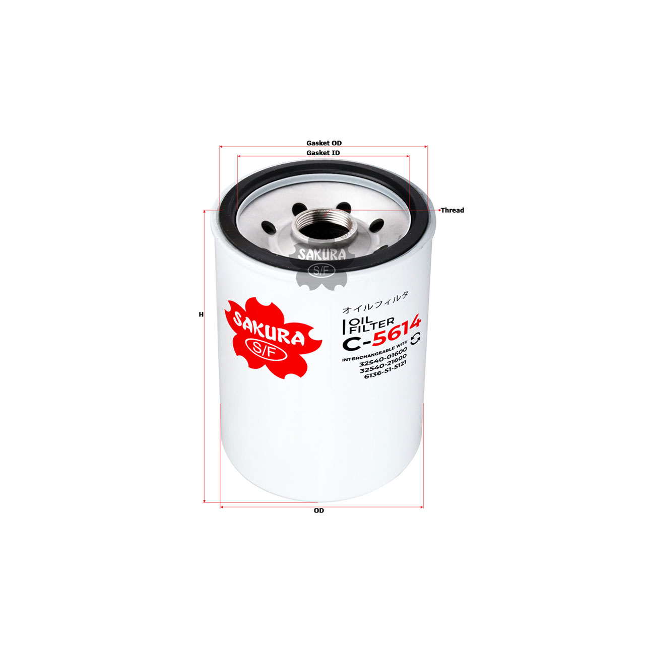 Buy Sakura Full Flow Spin-On Oil Filter C-5614 | Cross Ref: 32540