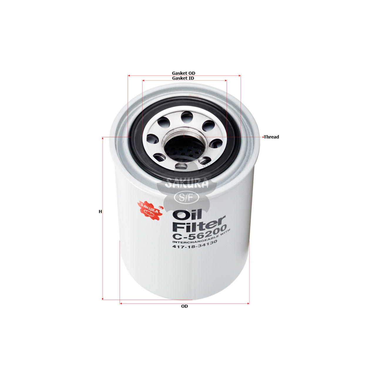 sakura Sakura Full Flow Spin-on Oil Filter C-56200 Equivalent to Komatsu