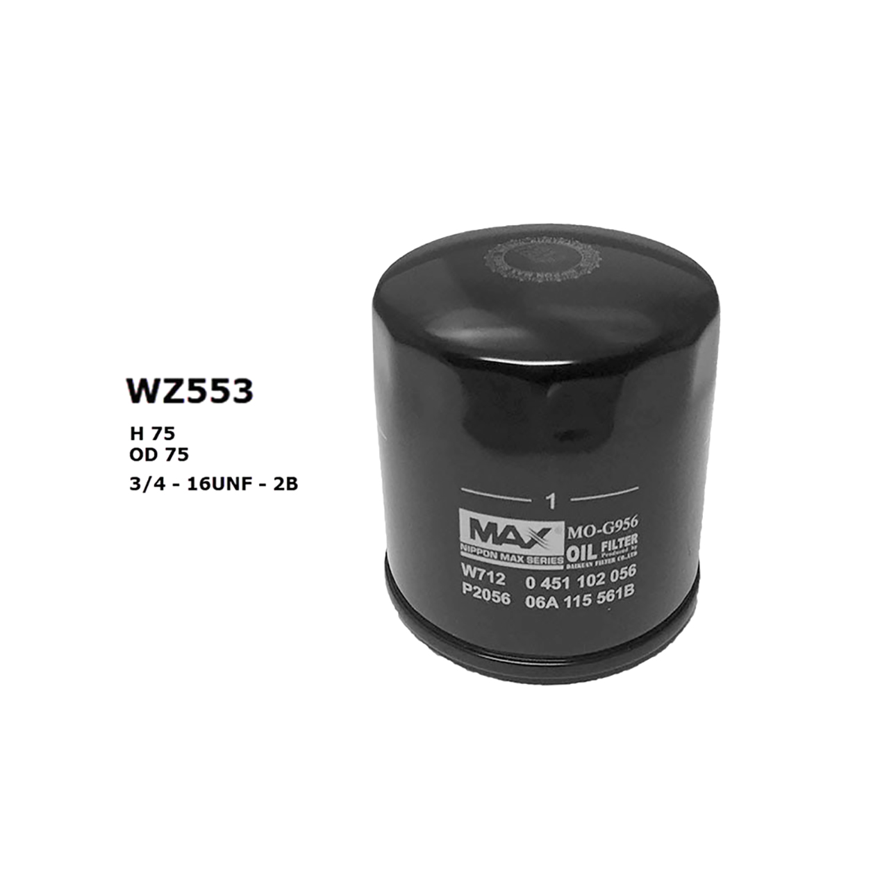 WZ553NM Wesfil Cooper Oil Filter for Z553 Audi VW (Cross Ref: )