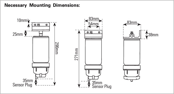 X900164 Donaldson Diesel Fuel Filter Kit With Sensor 11 Micron Flow Rate Max114lph 4669