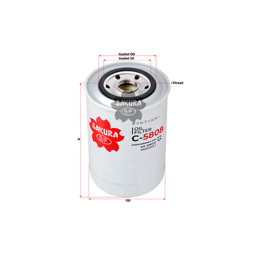 Sakura Spin-on Oil Filter C-5808 Equivalent to Mitsubishi