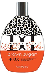 Brown Sugar Double Dark Wild Side 400X Ultra Dark Jamaican Black Castor Oil Wild bronzer Tanning Lotion 
Size: 13.5 fl. oz.

Ultra Dark Jamaican Black Castor Oil Wild bronzer Sometimes, you just have to let your wild side show.
A whole new definition of bronzer, this clean beauty blend utilizes wild extracts & perfectly potent natural oils to achieve a level of color, radiance, and skin conditioning so brazenly dark it deserves a category all its own: Wild bronzer!
 
Completely new 400X Wild bronzers utilize nature’s most potent extracts for plateau-busting color
Ultra-Dark Jamaican Black Castor Oil gives your tan a breathtaking brilliance & tone
Double the amount Carrot Oil pushes your bronze all the way to the wild side
Clean Beauty formula! Paraben-free, Sulfate-free, Phthalates-free, Gluten-free, Cruelty-free, Formaldehyde-free, and Vegan
Fragrance: Mandarin Coconut