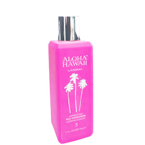 Aloha Hawaii Tan Extender
400X Island Dark Total Tanning System
 
Say Aloha to the tanning system you can’t live without. Aloha Hawaii is the unlocked secret to a bronze glow of a true Island Goddess. When used together these 3 special lotions work their spell to reveal your most breathtaking tan yet. It’s impossible to say where this exotic Hawaiian magic ends and the science begins, but you will love every part of the journey.
 
• Step 3 Lock-In Color Extender
• Island Extracts pamper your tan for an exotic Hawaiian glow
• Advanced Tattoo Enhancing gives your body art increased vibrancy
• Cocktail fragrancing: each fragrance “cocktails” together for a wonderful scent
• Clean Beauty Inspired- consciously created for you & our environment 
 
Fragrance: Mango Mirage
