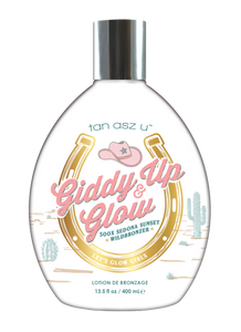 (NEW) Giddy Up & Glow™
500X Sedona Sunset Wildbronzer
Wild Rose & Prickly Pear Glow Serum]

Boots on, buns out.
This coastal cowgirl loves where the desert meets the ocean because it’s all tan lines and good times. Bronzed, bold, and effortlessly radiant- this gorgeous glow is made dark, wild and runs free.
• 500X Sedona Sunset Wildbronzing utilizes some of nature’s most potent extracts for a plateau-busting bronze that’s as dark as you desire
• Aloe Base with Wild Rose Extract & Prickly Pear gives your tan & skin a breathtaking glow to rival the desert sunsets
• This formula with Hyaluronic Acid, Agave, & Avocado tightens & tones for a beach-ready bod that never goes unnoticed.
• Add in tattoo-enhancing, and color-loving carrot oil? Let’s glow!
Fragrance: Bluebell & Segauro Nectar

