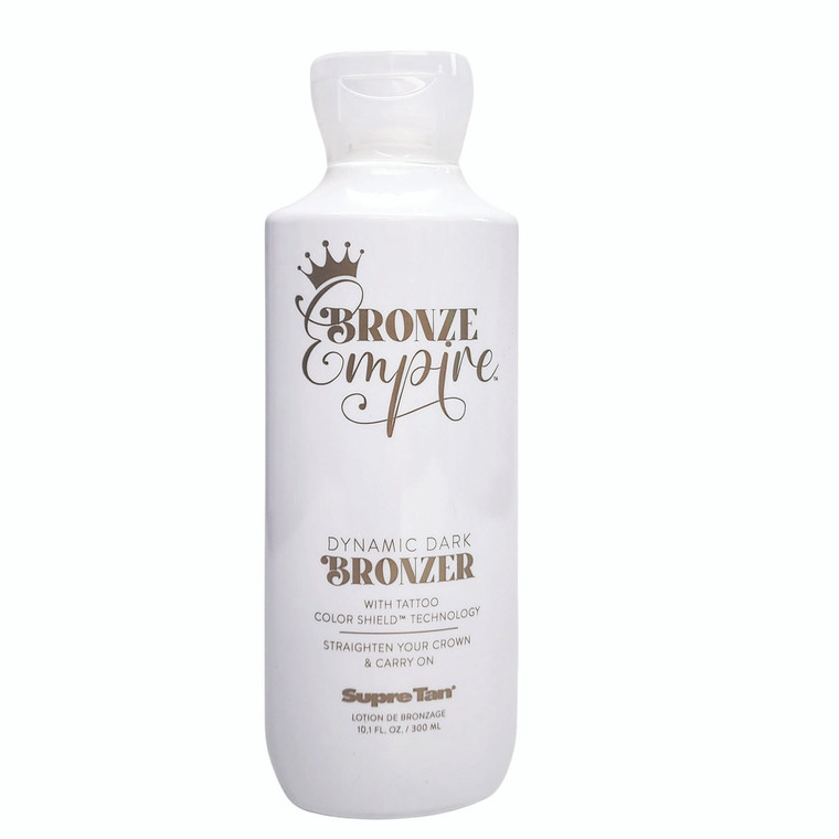 Queens don’t do drama, we do business. With natural bronzers and tan enhancing skin care as powerful as you are, Bronze Empire™ vanquishes fine lines and wrinkles with a dynamic antioxidant blend of Citrus Extracts, while Rosewater and Eucalyptus help to reduce redness and keep your skin royally hydrated and glowingly bronze. Own that crown girl, your Fempire awaits!
 
Features & Benefits:
Powerful Bronzing blend provides immediate color that continues to darken skin after UV exposure for a deep dark beautiful tan.
Dark Tanning Complex with Tyrosine enhances your tan for darker longer lasting color.
Rose Water & Eucalyptus help to reduce redness to improve color and provide the ultimate in skin conditioning.
Vitamin rich Citrus Extracts with antioxidants aid in protecting the skin from free radical damage and stimulate collagen production.
Essential Minerals and Caffeine moisturize and renew skin reducing the appearance of fine lines and wrinkles, giving you a more youthful glow.
Aloe Vera
Shea Butter
Skin Softening
Vitamins A, C, & E
Paraben Free
Odor Shield Technology
Fragrance: Dreamy Magnolia with notes of Dreamwood, White Magnolia, and Clementine