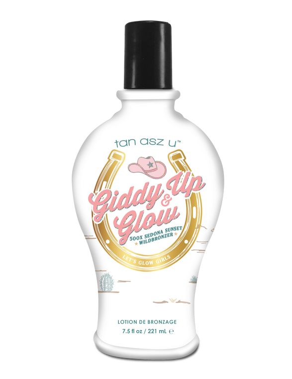 (NEW) Giddy Up & Glow™
500X Sedona Sunset Wildbronzer
Wild Rose & Prickly Pear Glow Serum]

Boots on, buns out.
This coastal cowgirl loves where the desert meets the ocean because it’s all tan lines and good times. Bronzed, bold, and effortlessly radiant- this gorgeous glow is made dark, wild and runs free.
• 500X Sedona Sunset Wildbronzing utilizes some of nature’s most potent extracts for a plateau-busting bronze that’s as dark as you desire
• Aloe Base with Wild Rose Extract & Prickly Pear gives your tan & skin a breathtaking glow to rival the desert sunsets
• This formula with Hyaluronic Acid, Agave, & Avocado tightens & tones for a beach-ready bod that never goes unnoticed.
• Add in tattoo-enhancing, and color-loving carrot oil? Let’s glow!
Fragrance: Bluebell & Segauro Nectar

