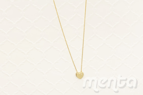 14 k Gold Cz Sliding Heart Necklace