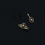Retro Light And Luxury Dan Shaped Black Agate Ring Pendant Set
