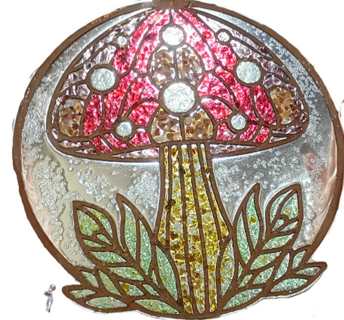 Mushroom Crushed Glass Sun Catcher Saturday, June 27th, at 1pm